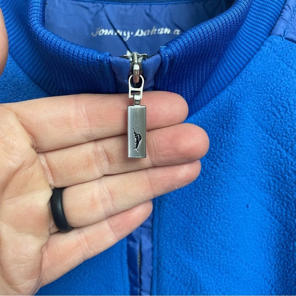 Tommy Bahama Mens L blue fleece pullover 1/4 Zip Athleisure active - Picture 2 of 13